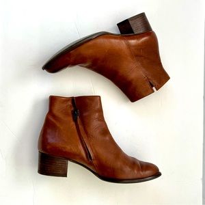 Paul Green Women’s Side Zip Leather Ankle Boot in Cognac Brown Size 6UK (8.5 US)